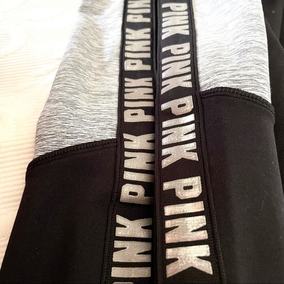 vs pink | cozy fleece-lined leggings grey and silver size small - Picture 6 of 6